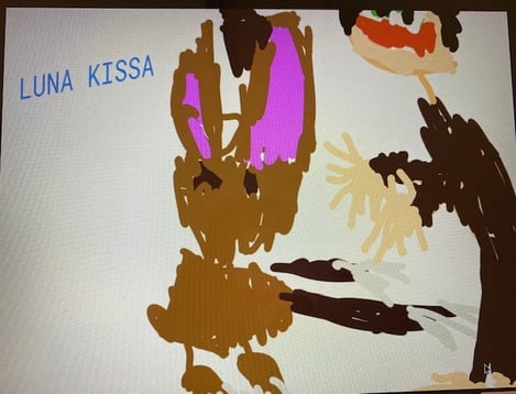 Child's drawing on Chromebook